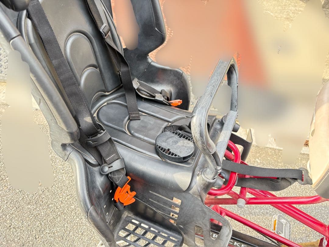 赤 シティサイクル チャイルドシート付き