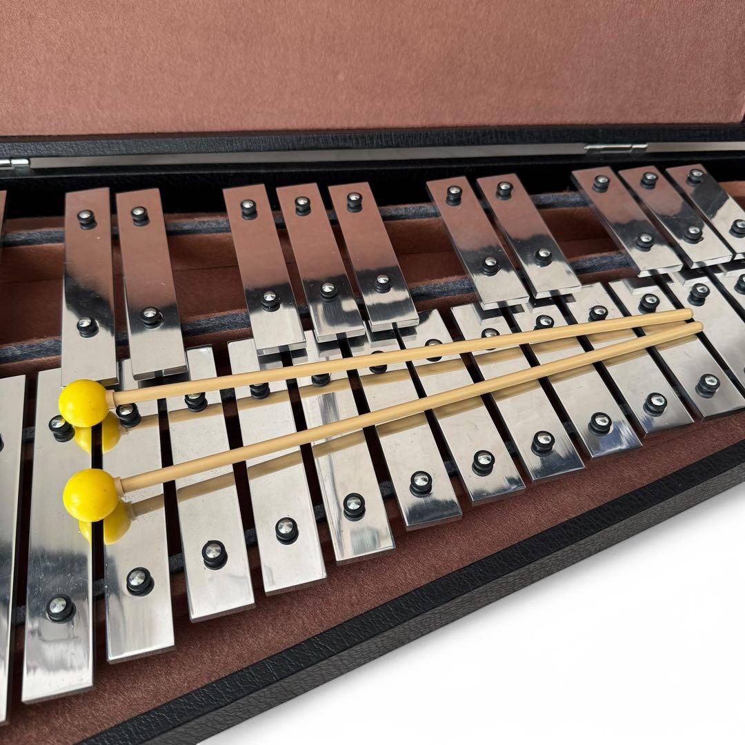 希少　SAITO　グロッケン　鉄琴　32音　ハードケース一体型　マレット付き