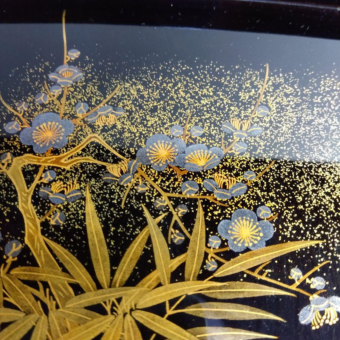 加賀蒔絵　時代祝い盃台　蒔絵松竹文熨斗の図　梨地　共箱　美品