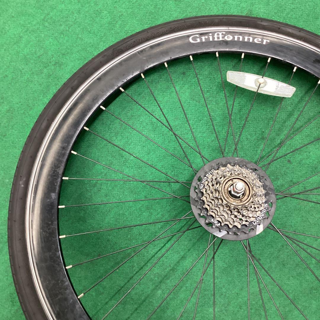 後輪 700x25C タイヤ付 後ホイール 自転車　クイックリリース　外装7段