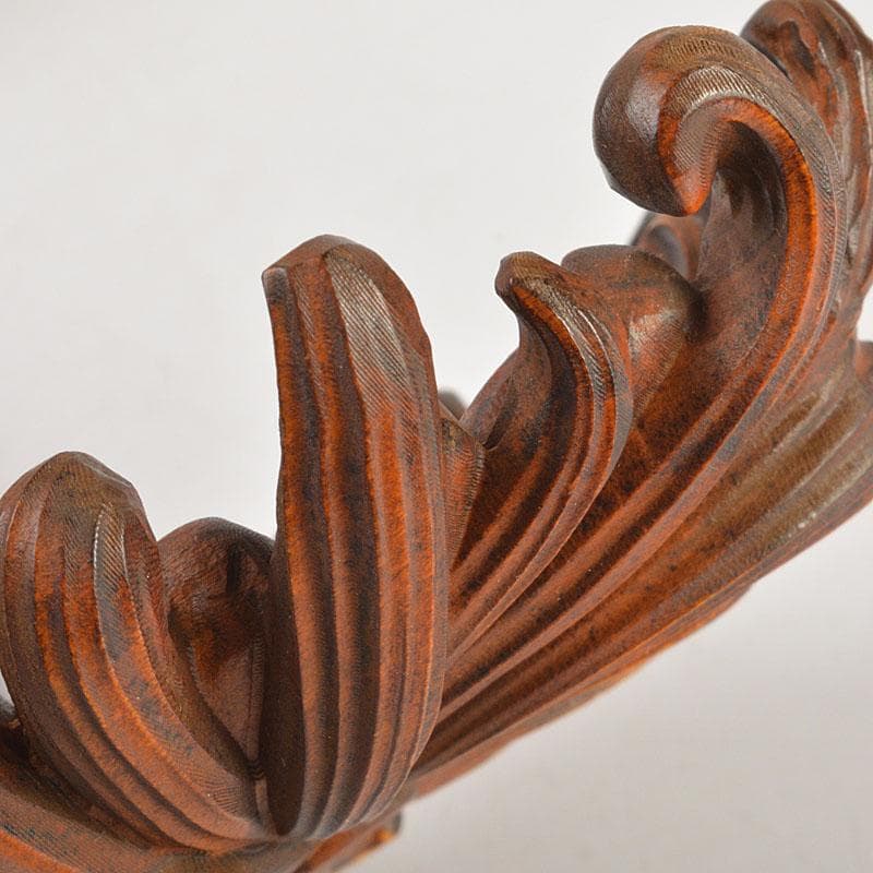 中国　唐木紫檀製　蓮花彫　茶托　5客　M　6751E