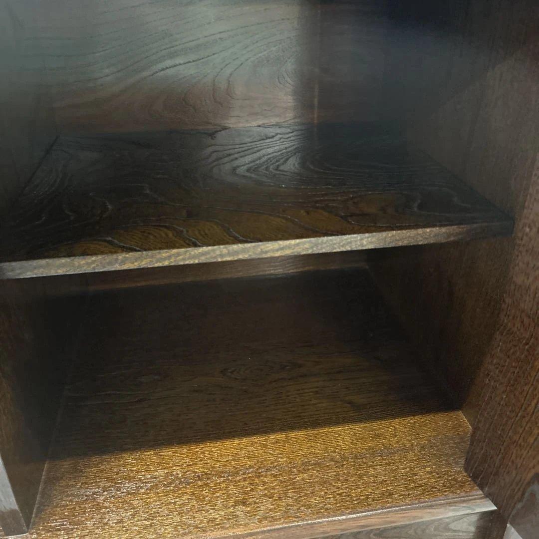 木製ガラス扉収納キャビネット　和風　飾り棚