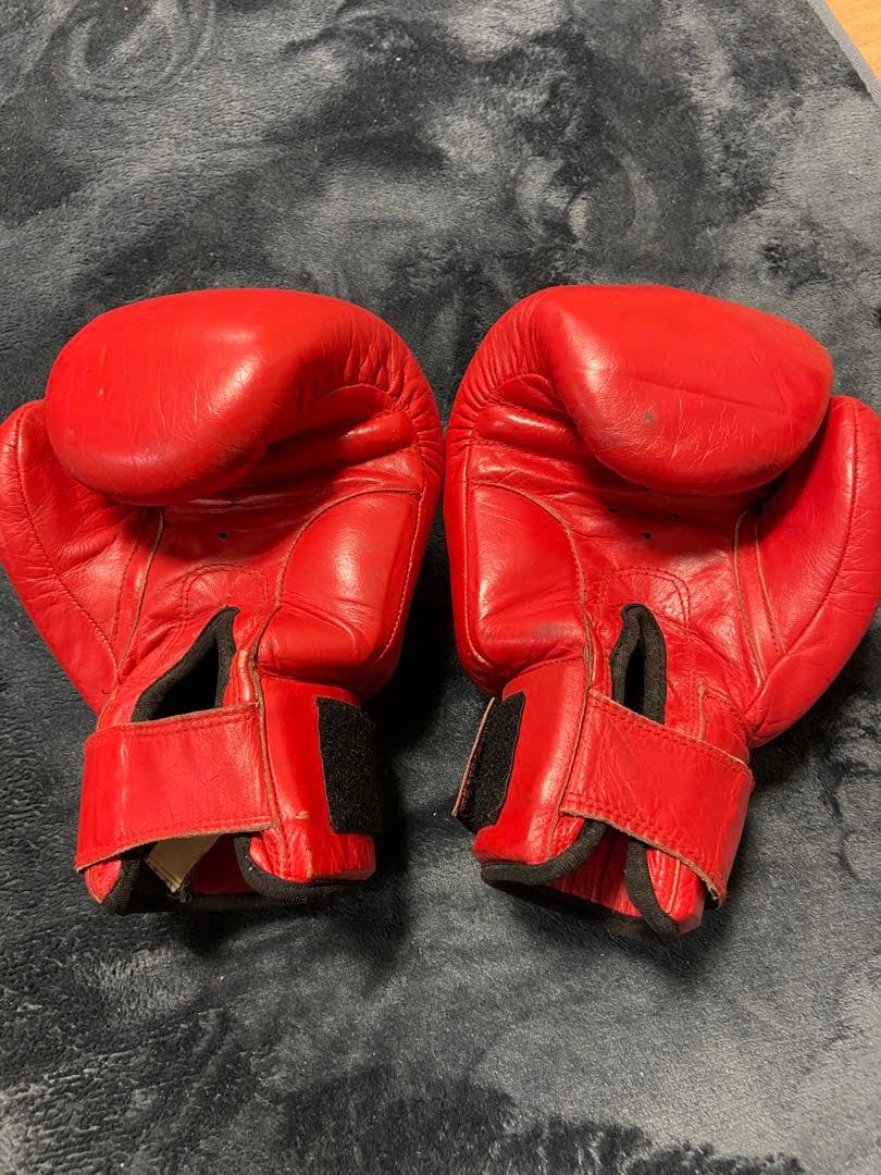 レザー ボクシンググローブ 赤 ボブサップサイン入り