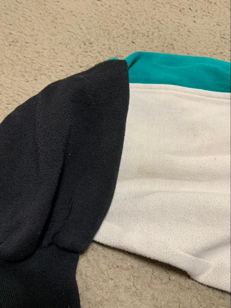 90s 銀タグNIKE(ナイキ) ジップアップパーカー ターコイズXL