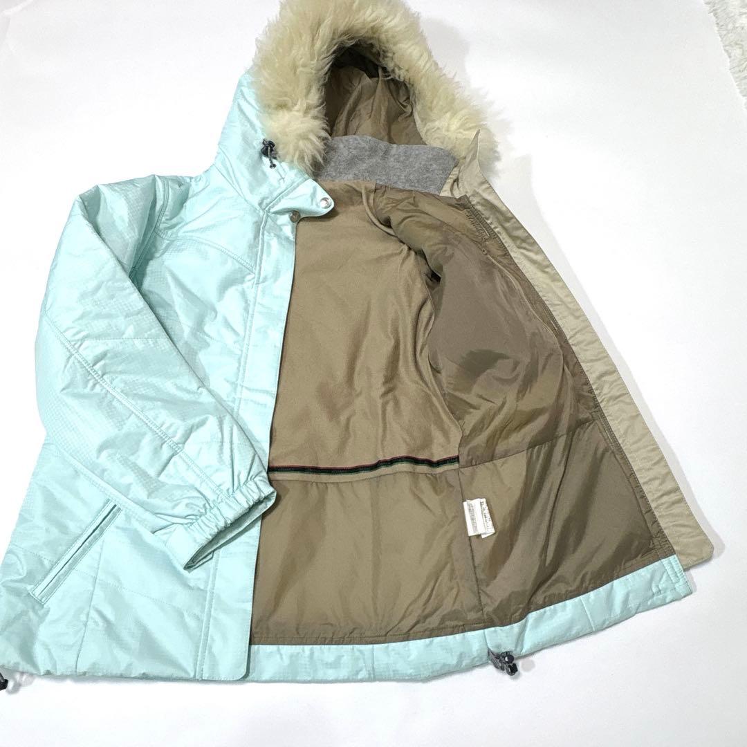 美品 ellesse スキーウェア 上下セット S ミントグリーン ブラウン