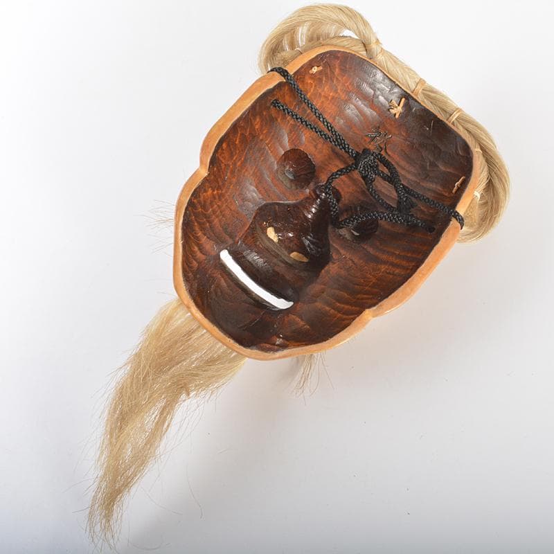 能面　能楽　雅楽　木彫　尉面　裕茂銘　C　R6856