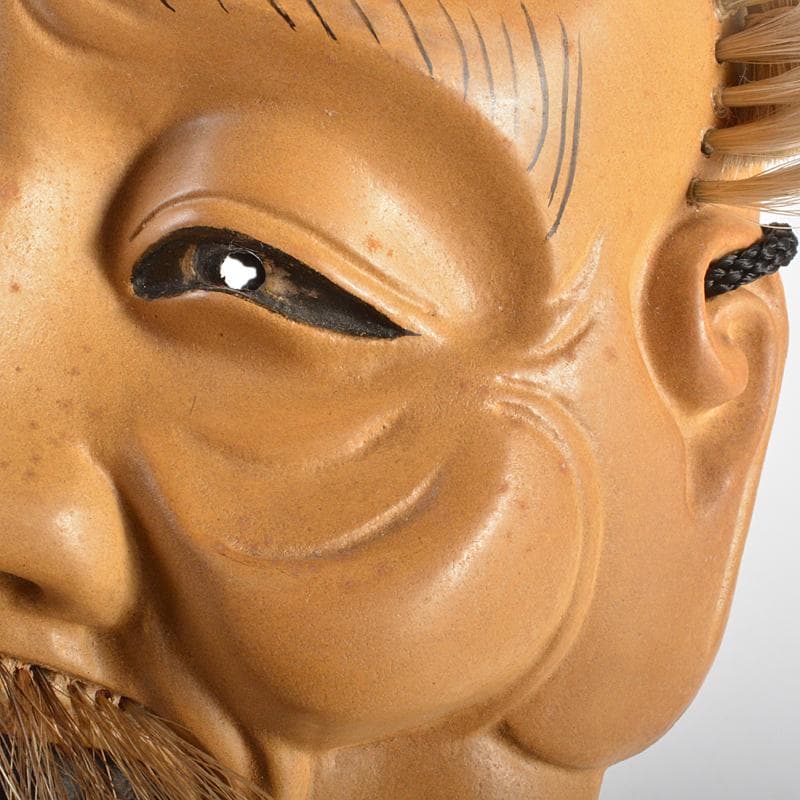 能面　能楽　雅楽　木彫　尉面　裕茂銘　C　R6856