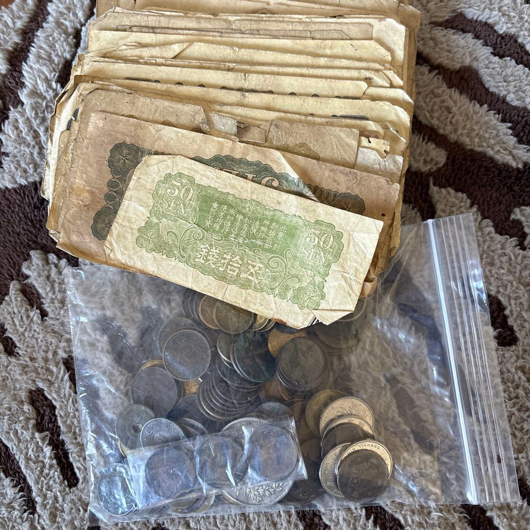 旧紙幣 古紙幣 古札 硬币 大量 約542g 状態の良くない並品
