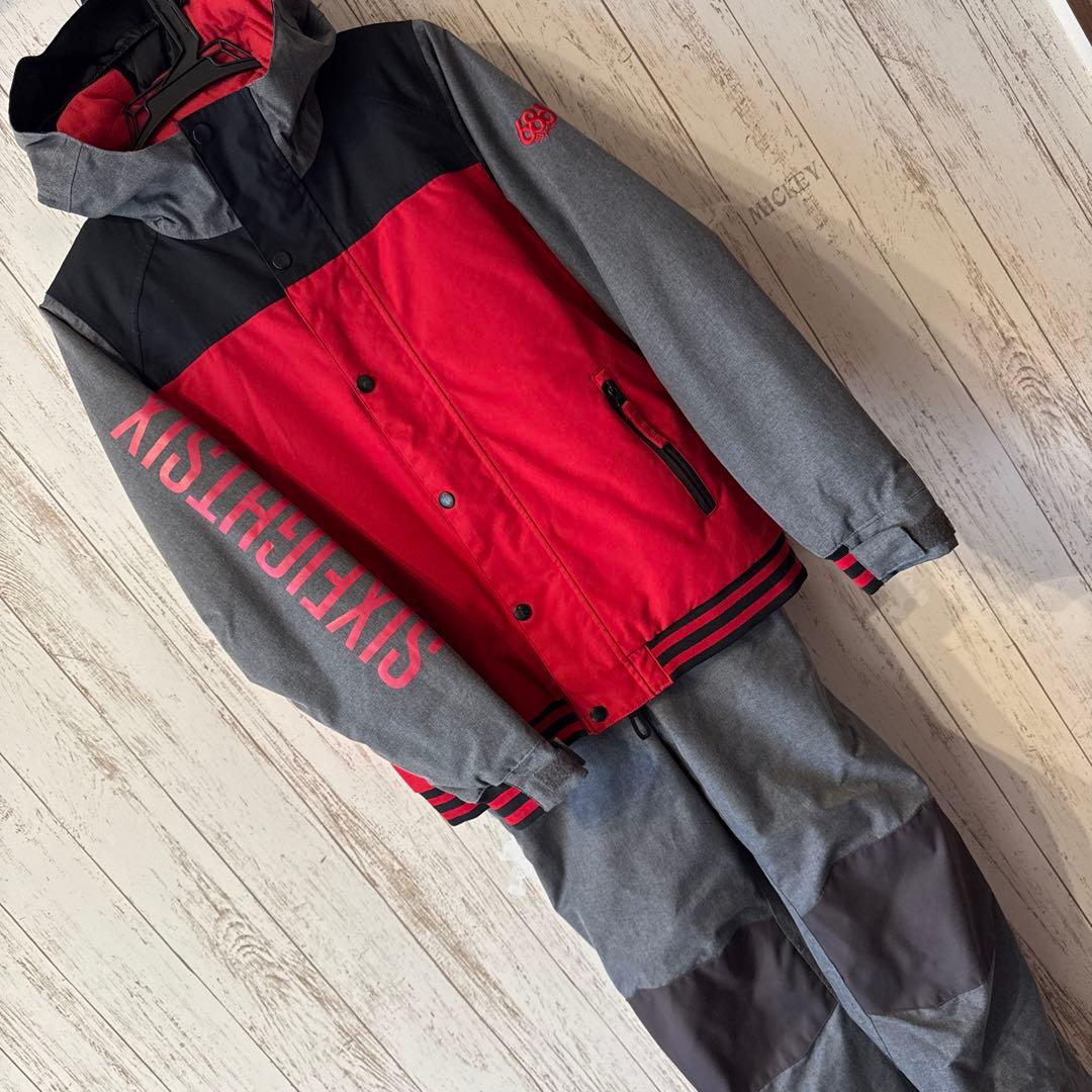 686 スキー スノーボード ウェア セット 赤/グレー KIDS Youth