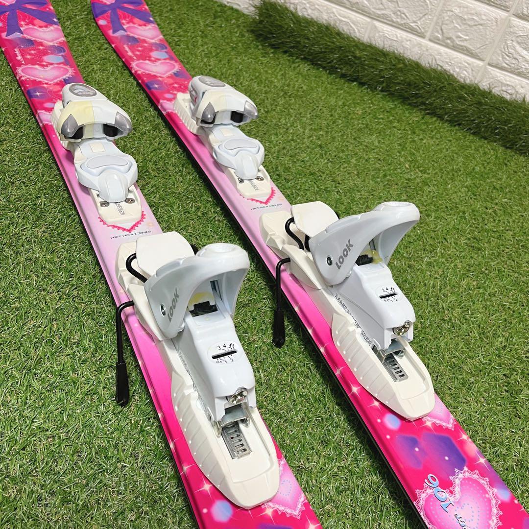 Hart かわいいピンク 女の子 ジュニア106cm スキー板ビンディングセット