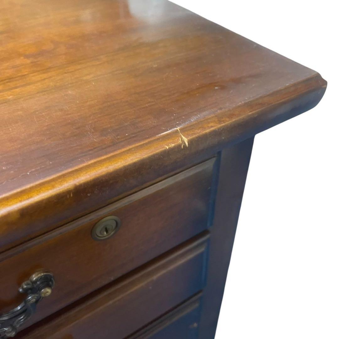 限定配送 カリモク デスク 机 書斎 レトロ 木製 アンティーク 家具 羽 N