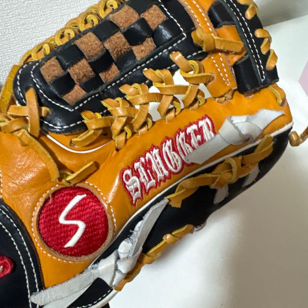 スラッガー 軟式グローブ オレンジ/黒