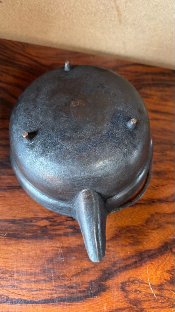 鉄鍋 香炉 骨董品レトロ アンティーク 茶道具 注器 銅 真鍮