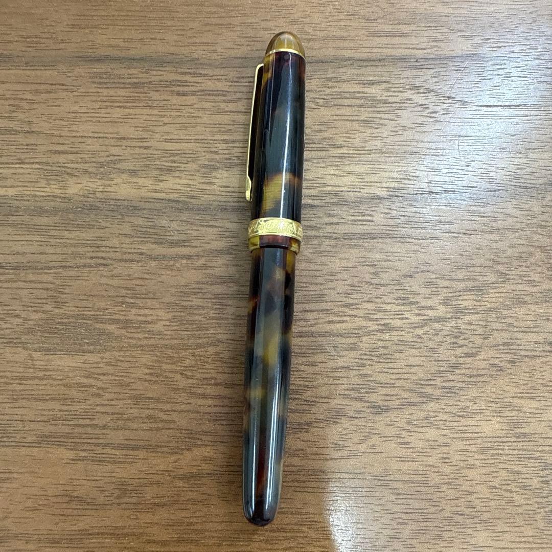 PLATINUM 万年筆 3776 セルロイド 鼈甲 ペン先18K 中字