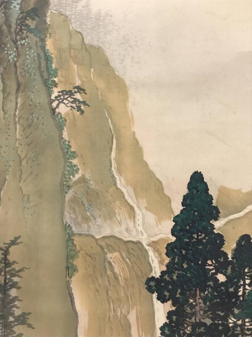 【真作】西村秀岳/春山帰路図/山水図/掛軸/名家伝来/AC-326