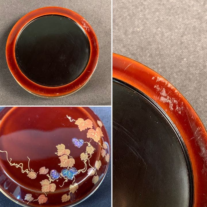 D38 送料無料　香合　金彩蒔絵　螺鈿　在銘　共箱　茶道具　茶室　工芸品　和骨董