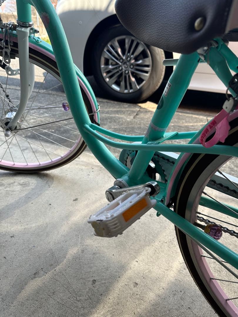 超美品 自転車 22インチ 女の子 ミントグリーン