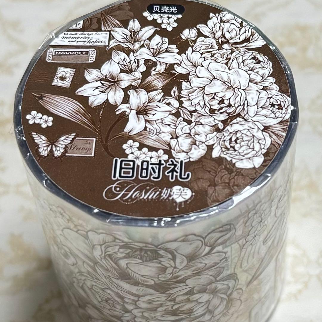 海外 PETテープ マスキングテープ ヴィンテージフラワー