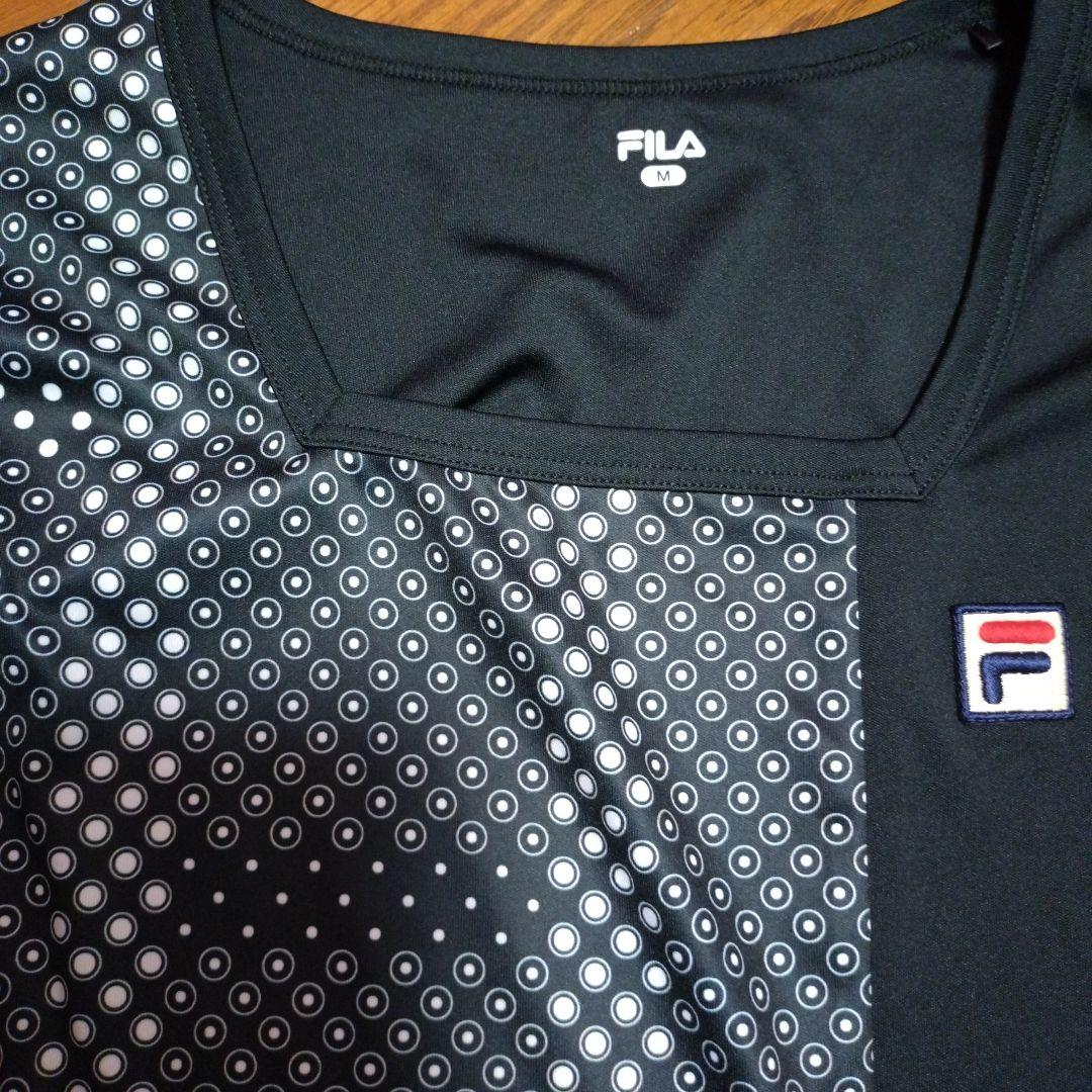 フィラ　黒✕白水玉シャツМ＆スコートS