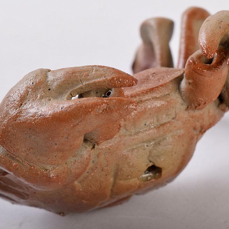 能登七尾　城山焼　國下三郎作　蟹　箱付　Z　8537