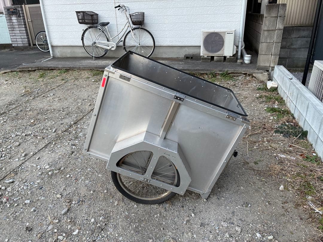 国産リヤカー　自転車牽引
