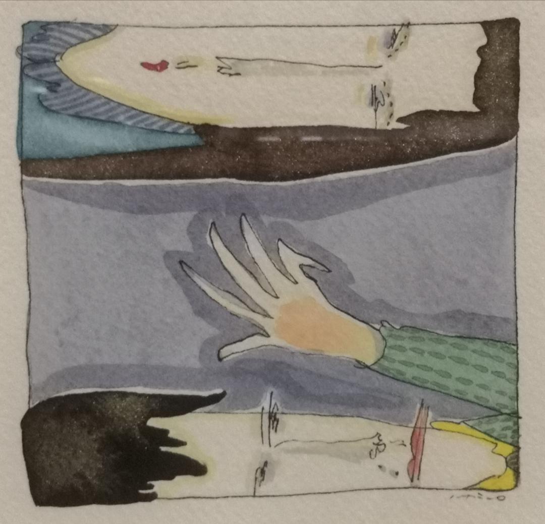 美術館収蔵にお勧め!テンペラ技法の第一人者　安達博文名誉教授の水彩「日記’９８」