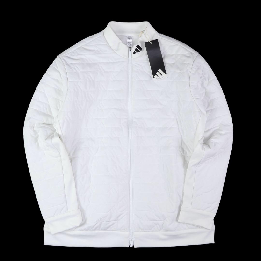 【S】秋冬 定価34,100円 アディダス ゴルフ 中綿 キルト セットアップ白
