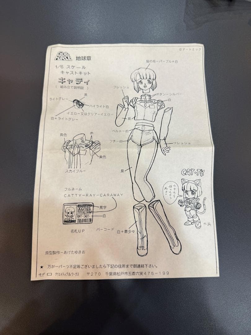 GALL FORCE 地球章 ガルフォース ガレージキット キャティ 中古品