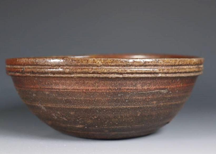 古備前　江戸期　黄胡麻窯変鉢　 M324