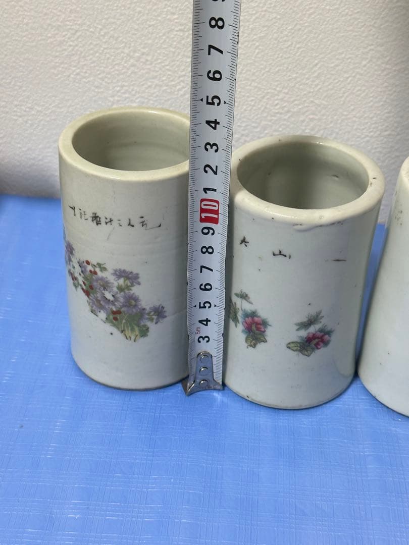 中国古美术 清時代筆筒 染付