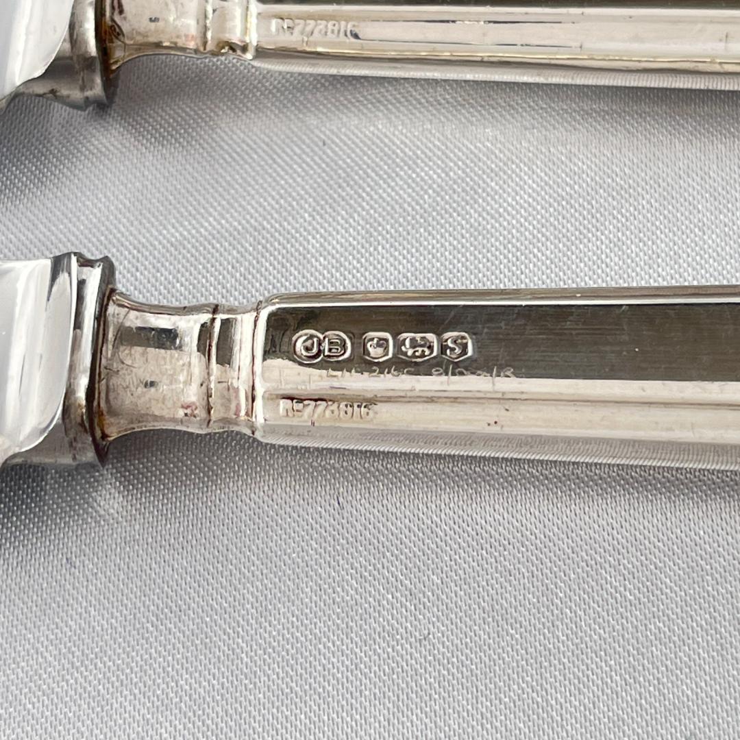 【John Biggin】【純銀ハンドル】 Art Deco ティーナイフ 6本