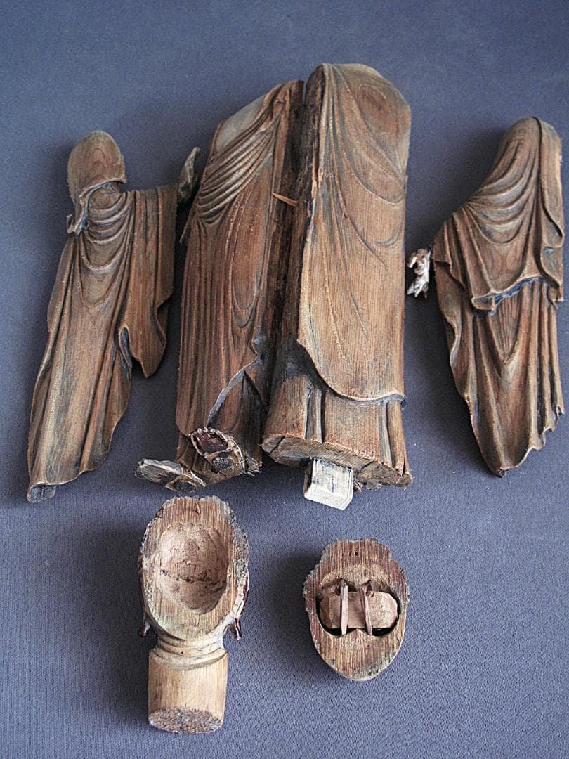 珍しい像!!『玉眼寄木造り 分解 阿弥陀如来像』総高30㎝ 像高26.5㎝