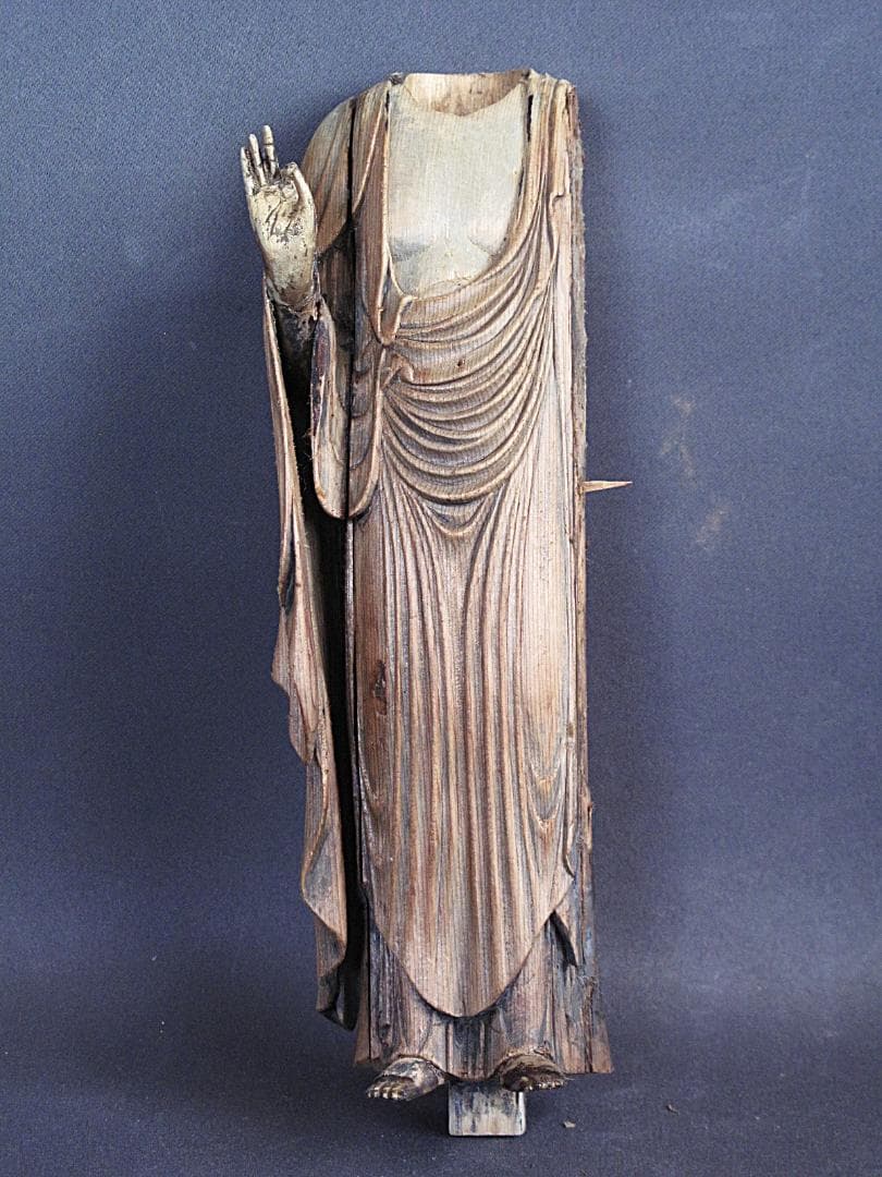 珍しい像!!『玉眼寄木造り 分解 阿弥陀如来像』総高30㎝ 像高26.5㎝