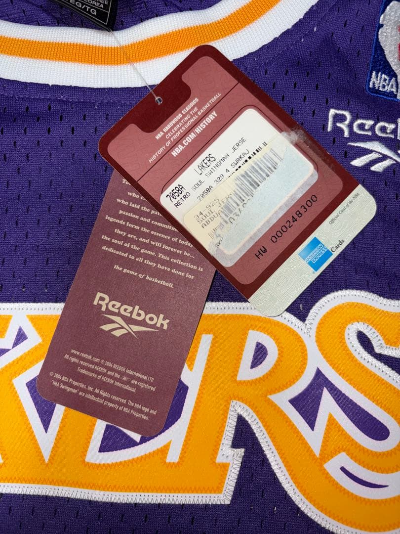 新品同様タグ付き NBA レイカーズ カリーム・アブドゥルジャバー ユニフォーム