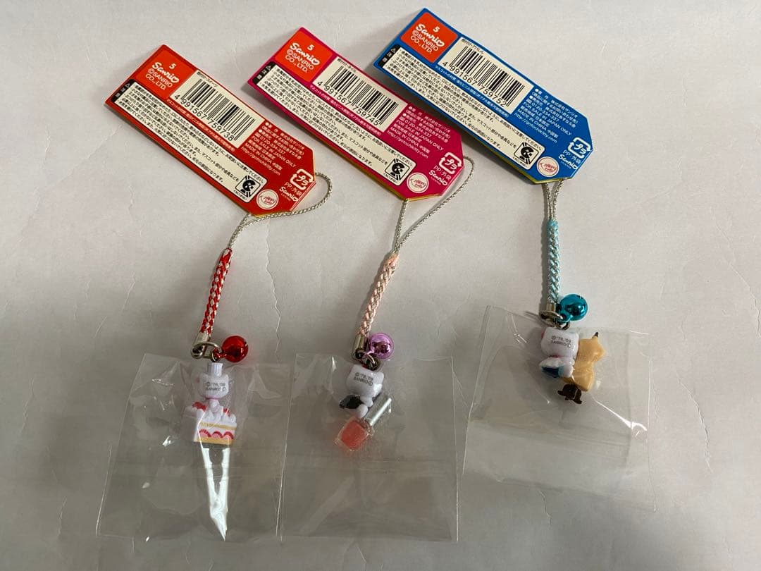 キティ　根付　職業　3セット　スイーツ　アパレル　ネイル