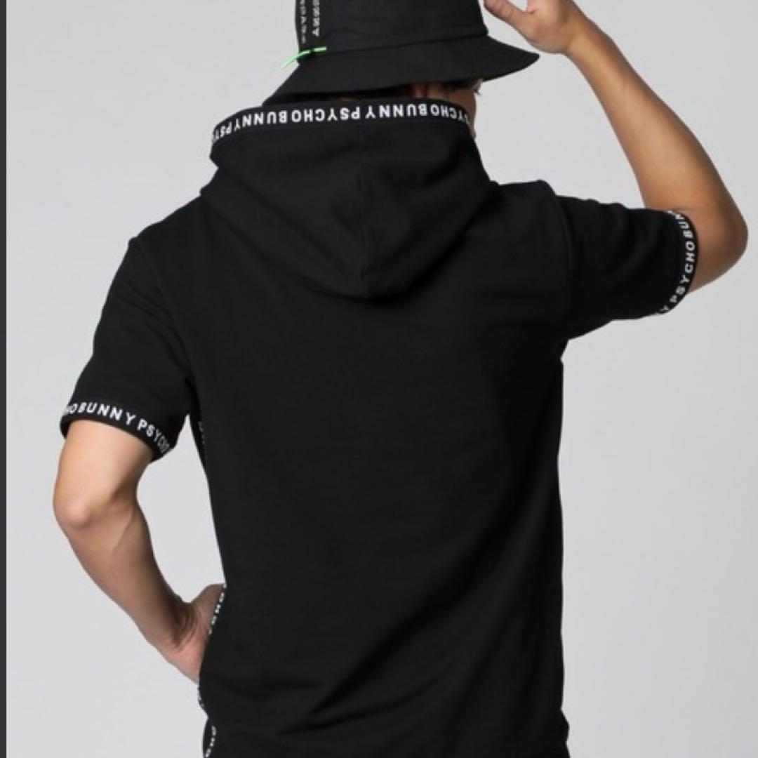 PSYCHO BUNNY サイコバニー ロゴテープ半袖パーカー M