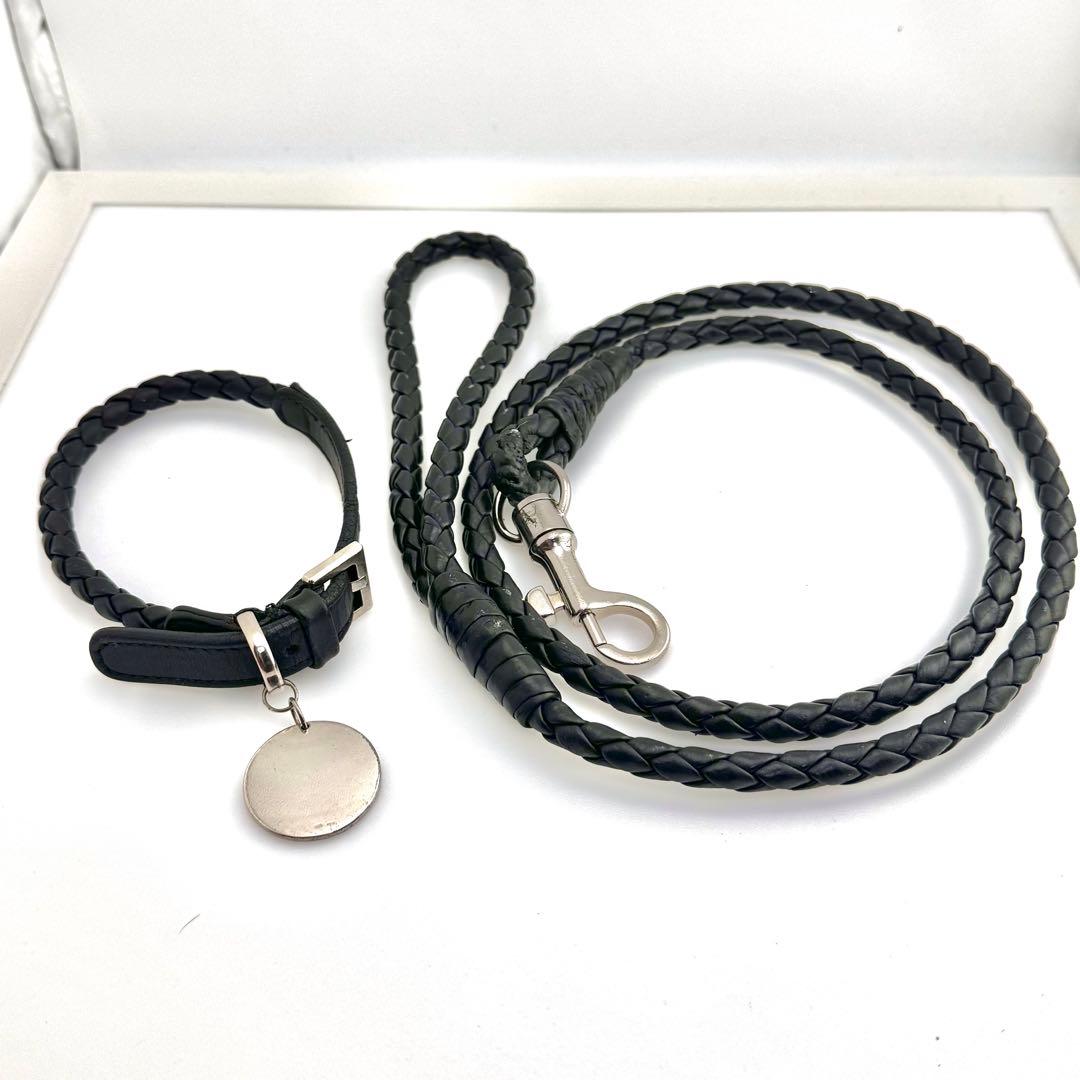 【高級】ボッテガヴェネタ イントレチャート ドッグリード 首輪 セット