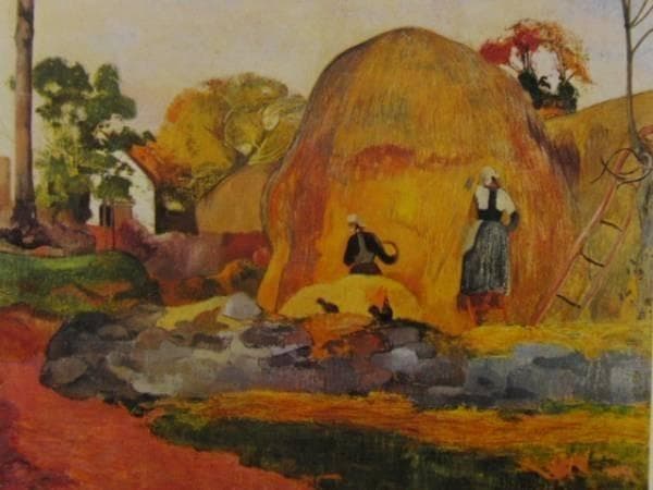 ポール・ゴーガン、黄色い積み藁、希少画集画、新品額装付