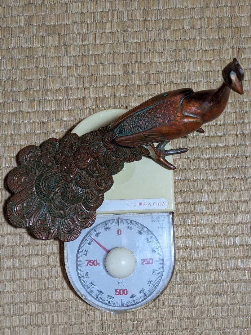 ♦孔雀明王 銅器 仏像 置物飾り災厄 煩悩 高岡銅器古作 縁起物 骨董品