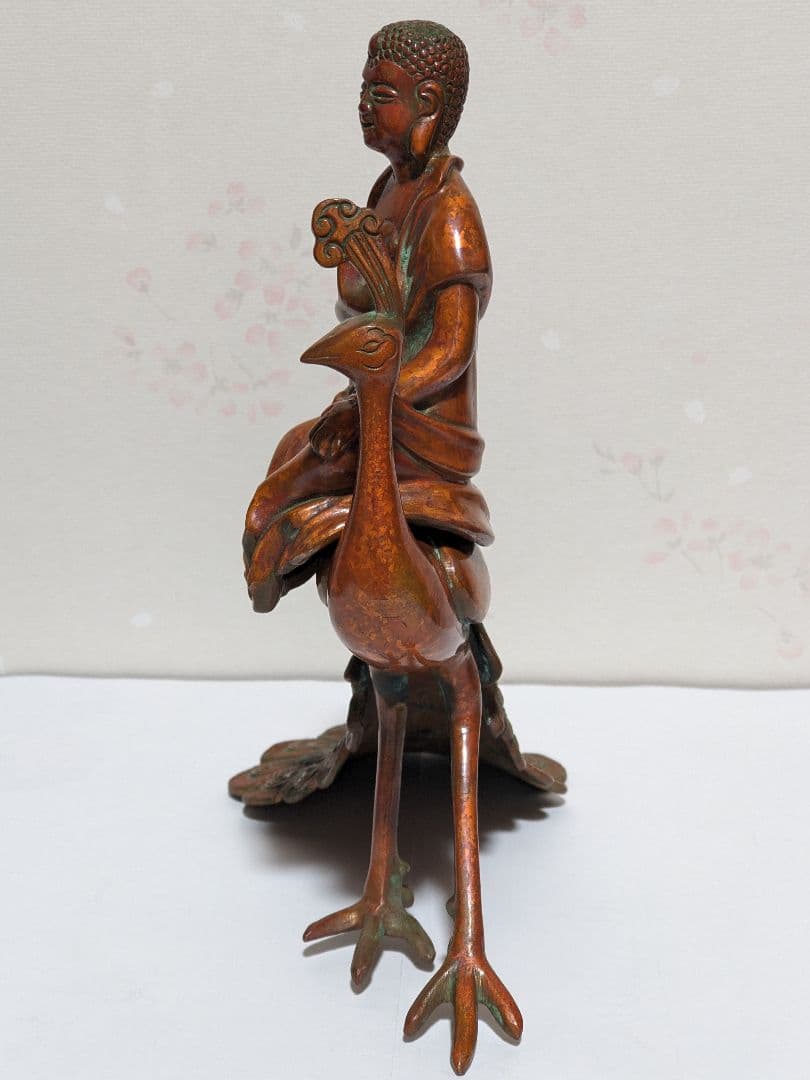 ♦孔雀明王 銅器 仏像 置物飾り災厄 煩悩 高岡銅器古作 縁起物 骨董品