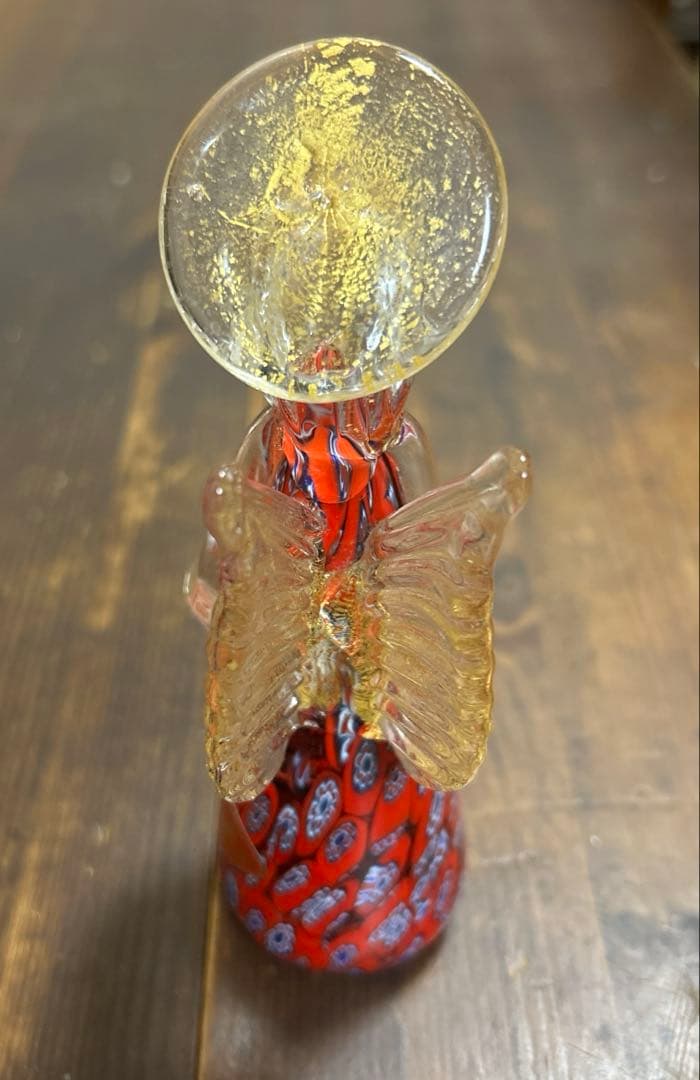 ムラーノ　Ferro & Lazzarini ミルフィオリ 天使　赤×ブルー