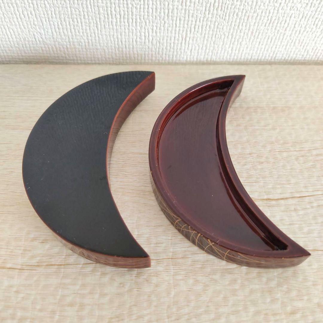 お値下げしました、銀ぼかし芒鈴虫蒔絵　三日月　香合　箕輪一星作