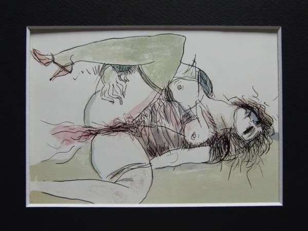 池田満寿夫、冷たいと言われる女に、希少画集画、新品額装付