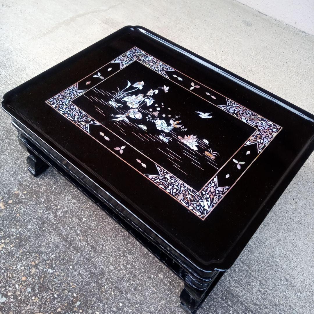 李朝螺鈿　李朝家具　四方膳　ソバン　骨董　韓国　朝鮮美術　李朝　アンティーク