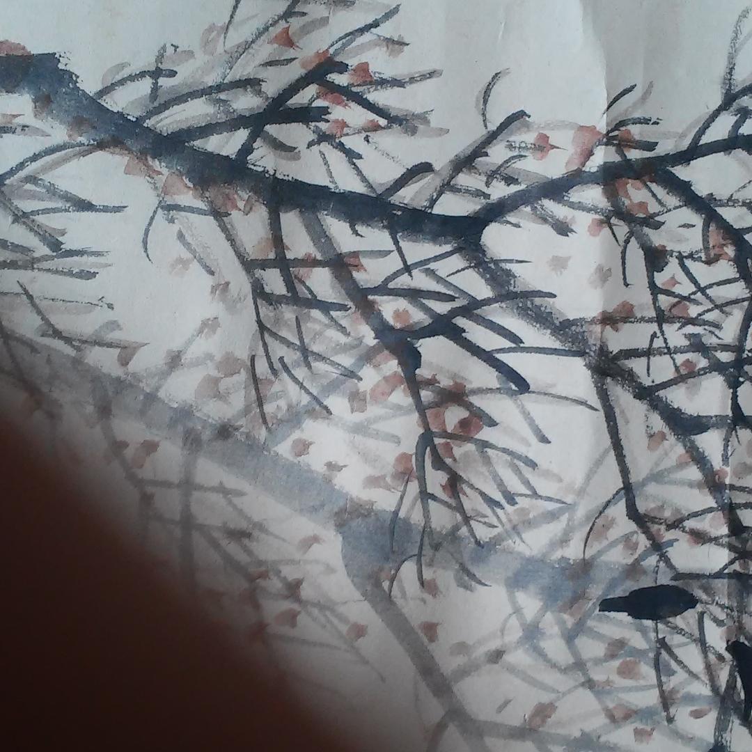 奥村石蘭のｋ掛け軸（枯れ木に烏の図）