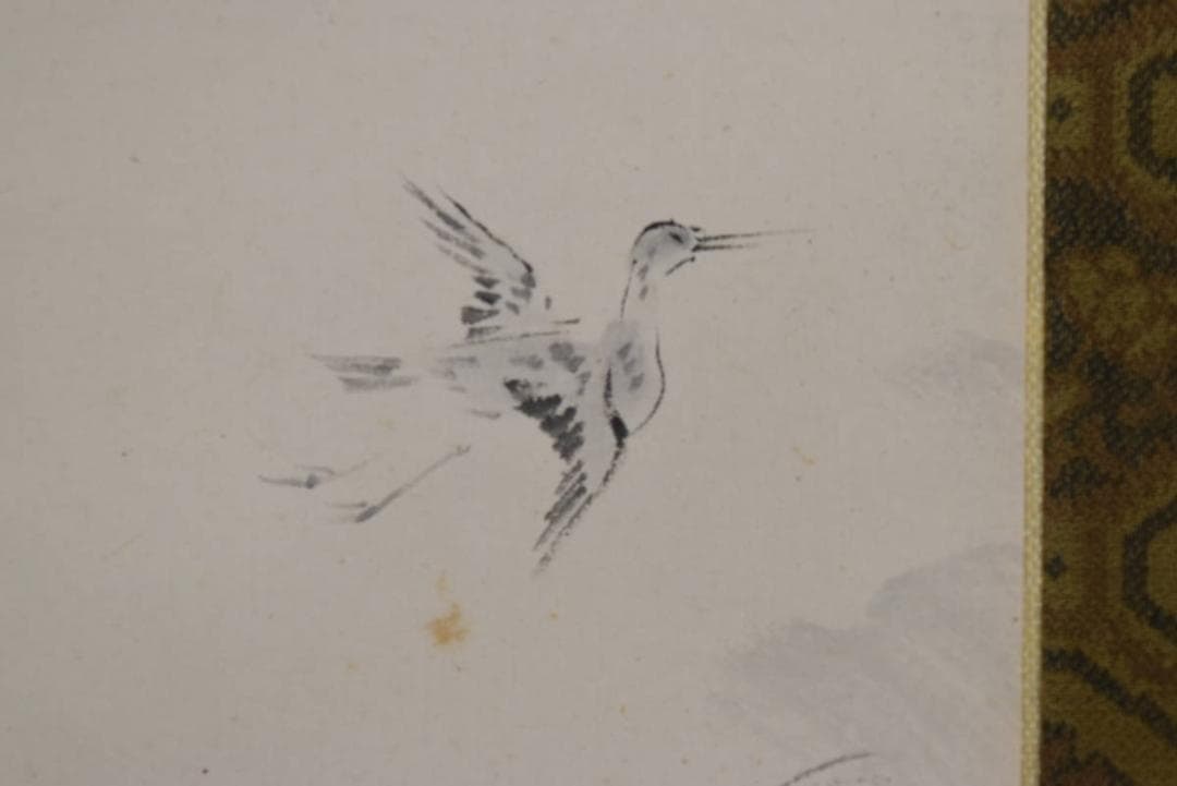 【真作】青嵐/和尚放鳥図/掛軸☆宝船☆AB-443