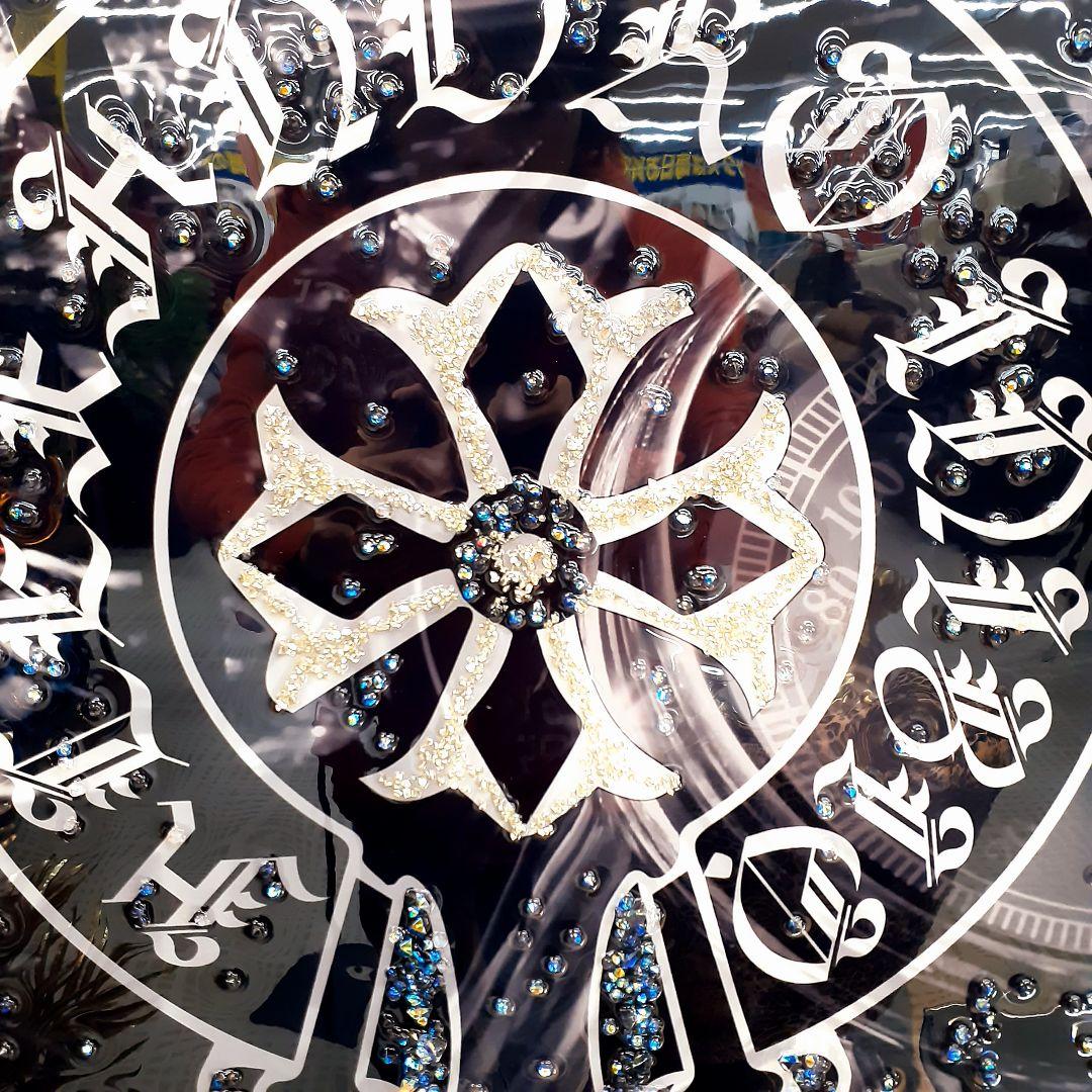 輸入雑貨　天然水晶石　クリスタルアート　ハーツダビッド　ブラックフレーム