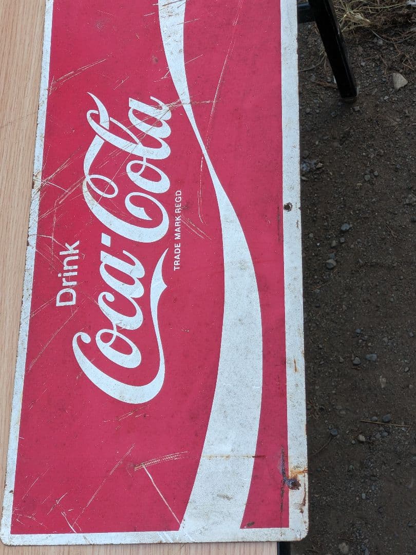 Coca-Cola 鉄看板　 1リットル ガラス瓶