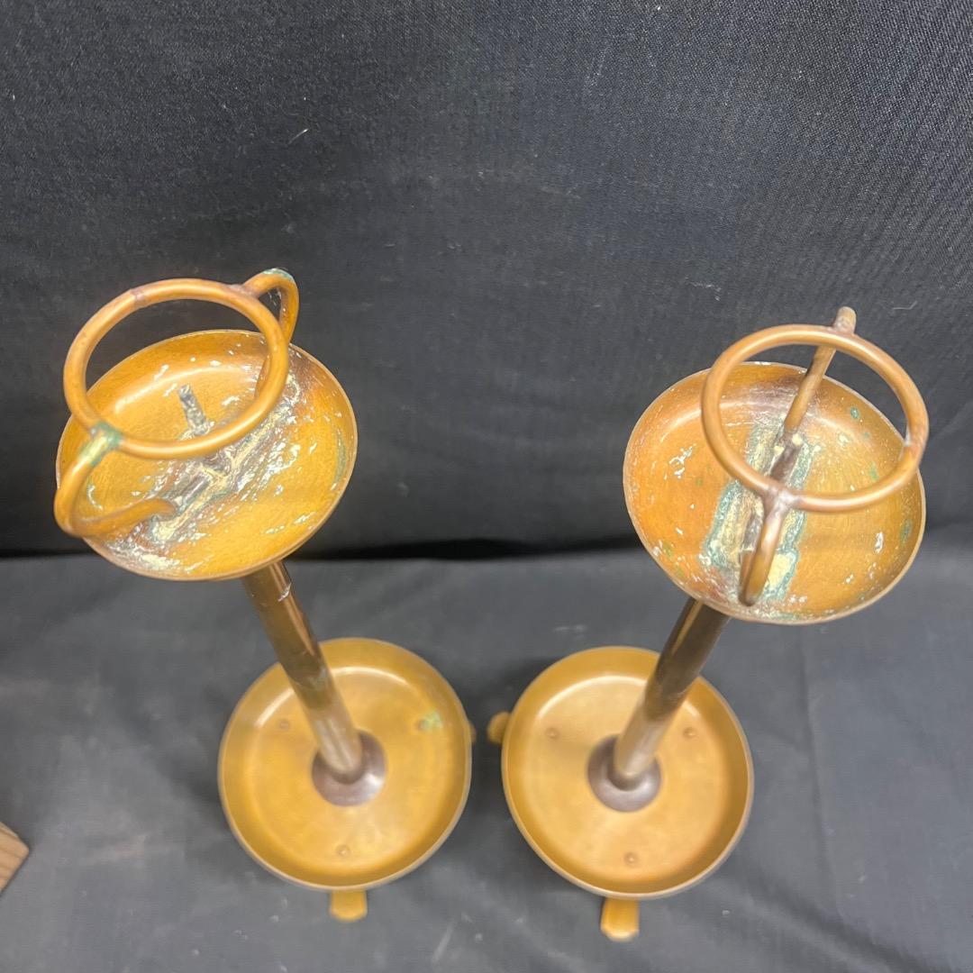 〇※前Dc1011 燭臺 燭台 一対 銅製