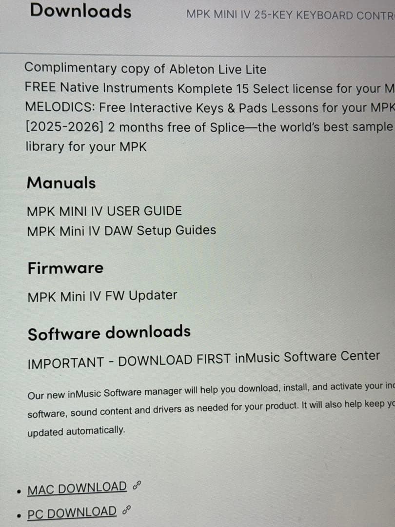 AKAI MPK mini IV MIDIキーボード・コントローラー